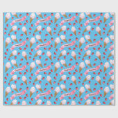 Personalisierte Wasserfarbe Erdbeere Ice Geschenkpapier (Flach)