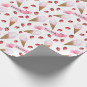 Personalisierte Wasserfarbe Erdbeere Ice Geschenkpapier (Ecke)