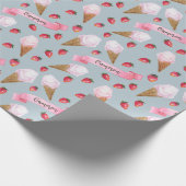 Personalisierte Wasserfarbe Erdbeere Ice Geschenkpapier (Ecke)