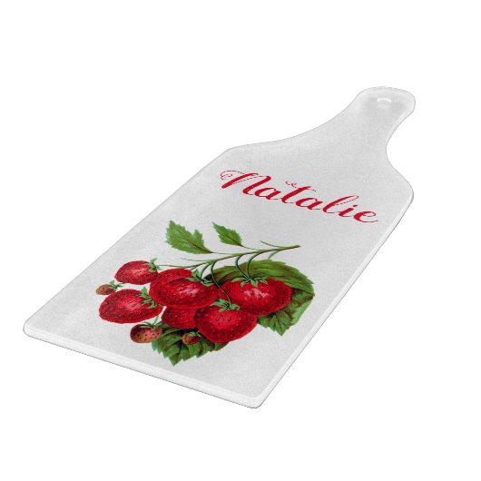 Personalisierte Wasserfarbe Erdbeere Schneidebrett (Ecke)