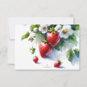 Personalisierte Wasserfarbe Erdbeere Vielen Dank Dankeskarte (Rückseite)