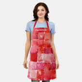 Personalisierte Wasserfarbe Farbe Künstlerrot Schürze (Getragen)