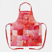 Personalisierte Wasserfarbe Farbe Künstlerrot Schürze (Vorderseite)