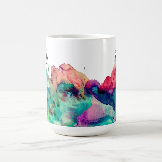 Personalisierte Wasserfarbe Farbe Spritzer 2 Kaffeetasse (Mittel)