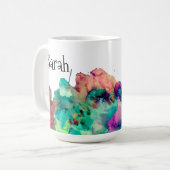 Personalisierte Wasserfarbe Farbe Spritzer 2 Kaffeetasse (Vorderseite Links)