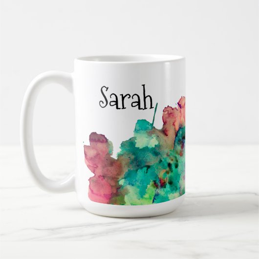 Personalisierte Wasserfarbe Farbe Spritzer 2 Kaffeetasse (Links)