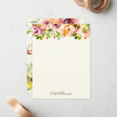 Personalisierte Wasserfarbe Flora Rustikales Land Mitteilungskarte (Vorderseite/Rückseite Beispiel)