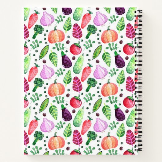 Personalisierte Wasserfarbe Gemüsegarten Rezept Notizblock (Rückseite)