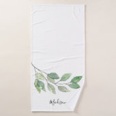 Personalisierte Wasserfarbe Greenery Badehandtuch (Badehandtuch)