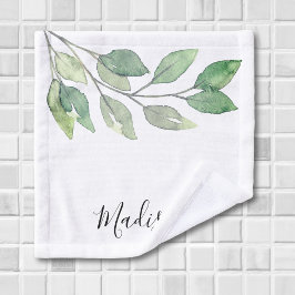 Personalisierte Wasserfarbe Grün Badhandtuch Set
