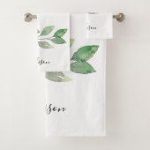 Personalisierte Wasserfarbe Grünzeug  Badhandtuch Set (Insitu)