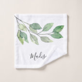 Personalisierte Wasserfarbe Grünzeug  Badhandtuch Set (Waschlappen)