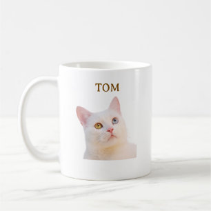 Personalisierte Wasserfarbe Haustier-Katzen-Porträ Kaffeetasse