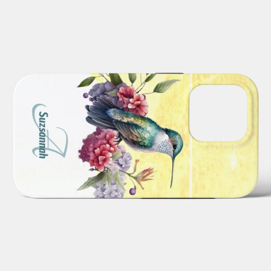 Personalisierte Wasserfarbe Hummingbird Case-Mate iPhone Hülle (Rückseite (Horizontal))