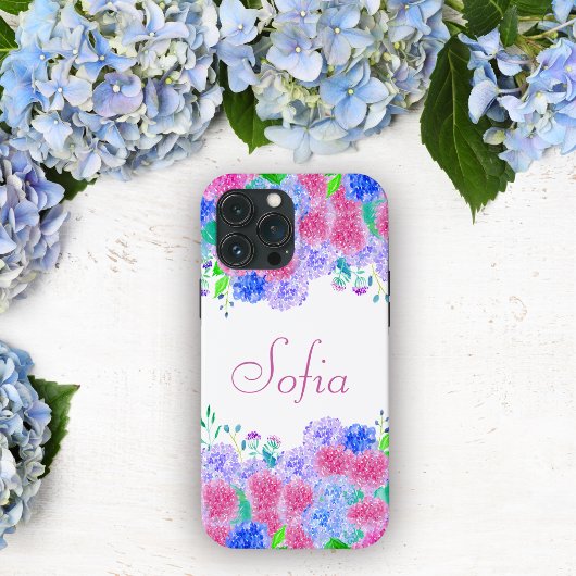 Personalisierte Wasserfarbe Hydrangea Case-Mate iPhone Hülle