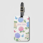 Personalisierte Wasserfarbe Hydrangea Floral Gepäckanhänger (Vorderseite Vertikal)