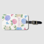 Personalisierte Wasserfarbe Hydrangea Floral Gepäckanhänger (Vorderseite (Horizontal))