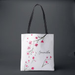 Personalisierte Wasserfarbe Kirschblossom Tasche<br><div class="desc">Ein wunderbares Geschenk für Ihre Mädels,  vielleicht für die Brautmädchen,  Ihre besten Freunde (beste Freundinnen) oder eine Wiedersehen. Personalisieren Sie jede dieser Kirschblüten,  Aquakulturdesignerin Tasche mit ihrem Namen. Kirschblüten sind auffällig und so elegant,  dieses Design verwendet einen anderen Farbstil auf jeder Seite.</div>