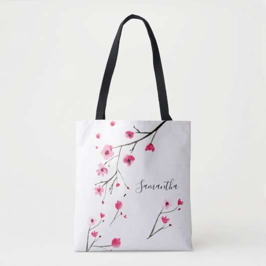 Personalisierte Wasserfarbe Kirschblossom Tasche (Vorderseite)