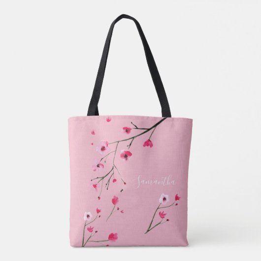 Personalisierte Wasserfarbe Kirschblossom Tasche (Rückseite)