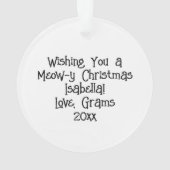 Personalisierte Wasserfarbe Kitten Blume Weihnacht Ornament (Rückseite)