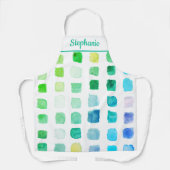 Personalisierte Wasserfarbe Künstlergrün Türkis Schürze (Vorderseite)