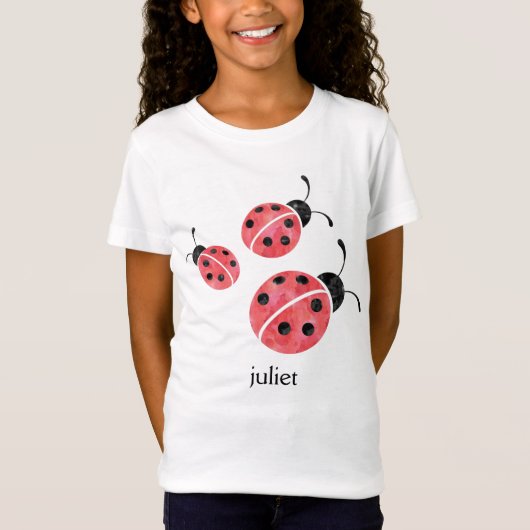Personalisierte Wasserfarbe Ladybug Lovebug T-Shir T-Shirt (Vorderseite)