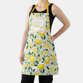 Personalisierte Wasserfarbe Lemon Koch Frauen Schürze