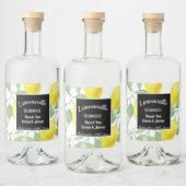 Personalisierte Wasserfarbe Lemon Leafs Schwarz Alkoholflaschenetikett (Flaschen)