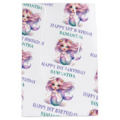 Personalisierte Wasserfarbe lila aquamarine Meerju Mittlere Geschenktüte (Vorderseite)