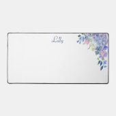 Personalisierte Wasserfarbe Lila Hydrangeas Schreibtischunterlage (Vorderseite)