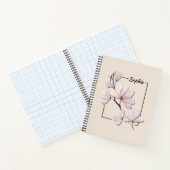 Personalisierte Wasserfarbe Magnolia Blume Notizblock (Innenseite)