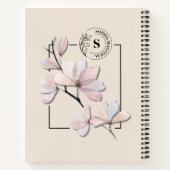 Personalisierte Wasserfarbe Magnolia Blume Notizblock (Rückseite)