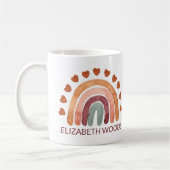 Personalisierte Wasserfarbe Moderner Regenbogen & Kaffeetasse (Links)