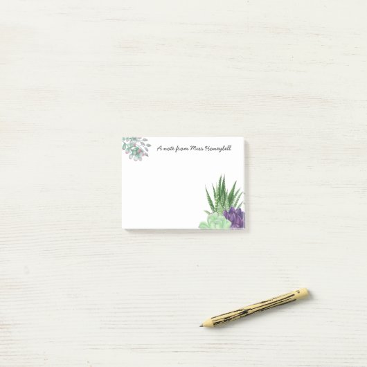 Personalisierte Wasserfarbe Post-it Klebezettel (Auf Schreibtisch)