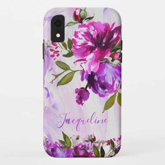 Personalisierte Wasserfarbe Rosa Typografie Case-Mate iPhone Hülle (Rückseite)