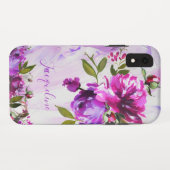 Personalisierte Wasserfarbe Rosa Typografie Case-Mate iPhone Hülle (Rückseite (Horizontal))