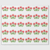 Personalisierte Wasserfarbe Rote Tulpen Geschenkpapier (Flach)