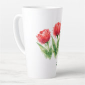 Personalisierte Wasserfarbe Rote Tulpen Milchtasse (Linke Ecke)
