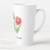 Personalisierte Wasserfarbe Rote Tulpen Milchtasse (Rechts)