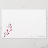 Personalisierte Wasserfarbe Sakura Kirschblossom Briefpapier (Vorderseite)