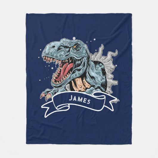 Personalisierte Wasserfarbe T-Rex Dinosaurier Kids Fleecedecke (Vorderseite)