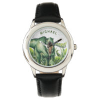 Personalisierte Wasserfarbe T-Rex Dinosaurier Kind