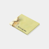 Personalisierte Wasserfarbe Tabby Katze Rosa Herzn Post-it Klebezettel (angewinkelt)