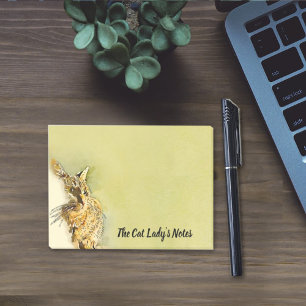 Personalisierte Wasserfarbe Tabby Katze Rosa Herzn Post-it Klebezettel