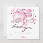 Personalisierte Wasserfarbe Tee Party Glitzer Dankeskarte (Vorderseite)