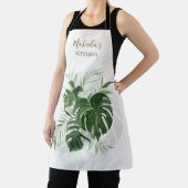 Personalisierte Wasserfarbe Tropische Blätter Grün Schürze (InSitu)