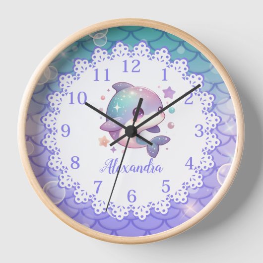 Personalisierte Wasserfarbe Untermeer Uhr (Vorderseite)