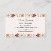 Personalisierte Wasserfarbe Vintage Wildblume Wies Visitenkarte (Rückseite)