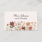 Personalisierte Wasserfarbe Vintage Wildblume Wies Visitenkarte (Vorderseite)